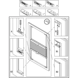 Woltu Plissee 85 x 130 cm creme