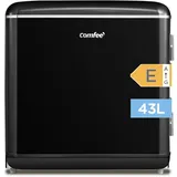 Comfee' RCD50BL2EURT(E) kleiner Kühlschrank, 47 Liter, Retro-Design, Mini-Kühlschrank, Tisch, einstellbarer Thermostat, leise, geeignet für Zuhause, Büro und Hotel, Schwarz [Energieklasse E]