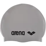 Arena Unisex – Erwachsene Kinder Badekappe Classic Silicone Jr Silber Schwimmkappe, Silver-Black, Einheitsgröße EU