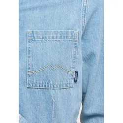 Minikleid MUSTANG "Damen Style Hazel Denim", Damen, Gr. 38, blau (hellblau), Popeline, 100% Baumwolle, ausgestellt, Kleider