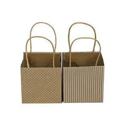 Geschenktragetasche Papier natur/w. sort. 661331012200 12x12x12cm