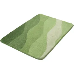 Badematte KLEINE WOLKE "Malena", grün (minze), H:20mm, Polyacryl, Badematten, Badteppich, modernes Wellen Design, Farbverlauf, waschbar