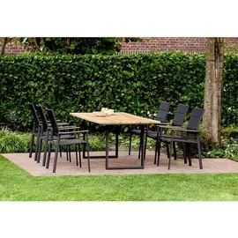 Niehoff Noah Profilkufe anthrazit - 220 x 95 cm Teak gebürstet