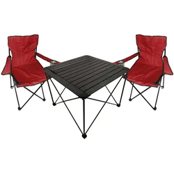 3teiliges Campingmöbel Set Campingtisch Campingstuhl L70xB70xH56cm