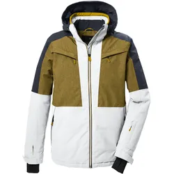 Skijacke »KSW 407 MN SKI JCKT«, Wasserdichte Skijacke mit Colourblock, atmungsaktiv, viele Taschen, Gr. M, grau, , 25618639-M