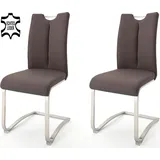 Schwingstuhl Küchenstuhl Esszimmerstuhl Schwinger Stuhl "Kerrin II" (2-er Set) Braun - Braun