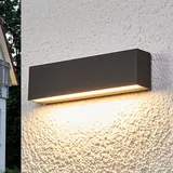 LUCANDE LED Wandleuchte außen 'Elvira' graphitgrau, Aluminium warmweiß