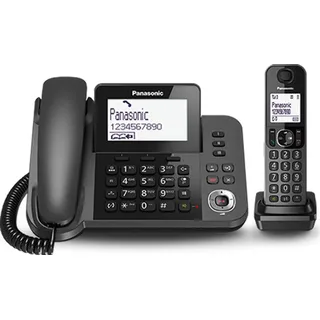 Panasonic KX-TGF320E, DECT, Schwarz, LCD, AAA, 1,88 - 1,9 Hz, Wall/Desk - Schwarz