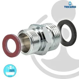 tecuro Reduzierstück M15/1 Außengewinde x 3/8 Zoll Außengewinde verchromt