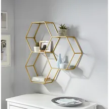 OTTO home Deko-Wandregal 72 x 15 x 71,5 cm Schwarz/Gold