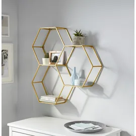 OTTO home Deko-Wandregal 72 x 15 x 71,5 cm Schwarz/Gold