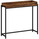 Homcom Konsolentisch mit Geländer 100 x 30 x 91 cm Braun