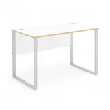 Stella Trading Mid.you Schreibtisch Weiß, Eiche Artisan Metall, Holzwerkstoff, U-Form, 120x77x73 cm Arbeitszimmer, Schreibtische, Bürotische