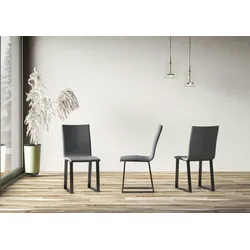 Itamoby Baffy Stuhl Anthrazitfarbene Beine Graues Kissen 11 (Typ Tecno)