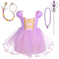 Lito Angels Prinzessin Rapunzel Kleid mit Zubehör für Kleinkind Mädchen, Party Kostüm Verkleidung Geburtstagskleid, Größe 3-4 Jahre 104