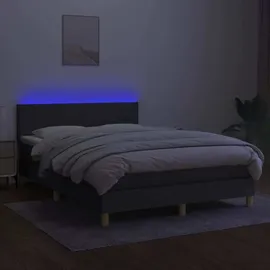 vidaXL Boxspringbett 140 x 200 cm Dunkelgrau