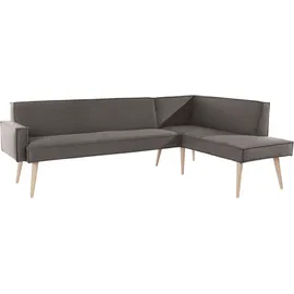 exxpo - sofa fashion Lungo 158 x 84 x 239 cm Webstoff langer Schenkel links grau/grey melange