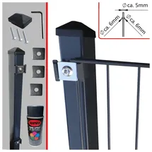 fa-bausysteme Doppelstabzaun Anthrazit 6-5-6 Plättchen 1430 mm 2,5 m