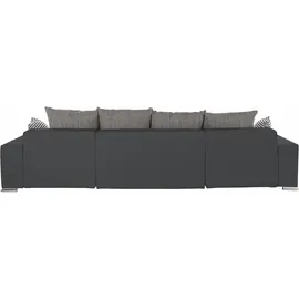Collection AB Wohnlandschaft »XL-Josy U-Form, Breite 313 cm, Kunstleder-Mix, Microfaser«, inkl. Bettfunktion, Bettkasten, mit 4 gleich großen Rückenkissen, schwarz
