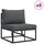 vidaXL Garten-Sofa-Set mit Kissen 12 pcs Schwarz Aluminium