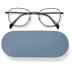 Lesebrille mit Etui - schwarz - Wolle - schwarz