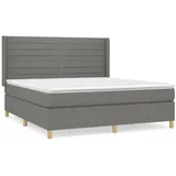 vidaXL Boxspringbett mit Matratze Dunkelgrau 160x200 cm Stoff1378080