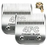 2 Stück #4FC Clipper-Klinge für die Hundepflege Kompatibel mit Andis-Schermaschinen Kohlenstoffstahl Abnehmbare Kohlenstoffstahl-Schneide Auch kompatibel mit Wahl/Oster-Hundeschermaschinen