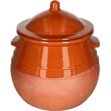 Mambocat Tontopf + Deckel 7 Liter Eintopf Universaltopf Mediterran Mittelalter - Braun