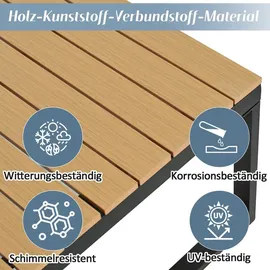 stilvora Gartenlounge-Set 4-tlg. Grau/Schwarz