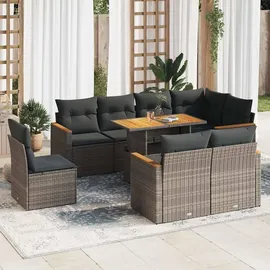 vidaXL Garten-Sofagarnitur 9-tlg. grau