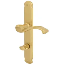 Alpertec WC-Langschildgarnitur Bianca Messing gold abgerundet