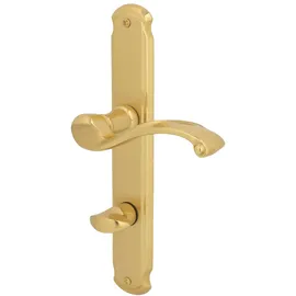 Alpertec WC-Langschildgarnitur Bianca Messing gold abgerundet