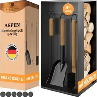 Black Oak Kaminbesteck Aspen Metall H66 x B29 x T29 cm schwarz