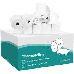 Inoverse Thermorolle  40 Rollen, EC-Rolle 80mm x 80mm x 12mm, 80 meter,  Kassenrolle