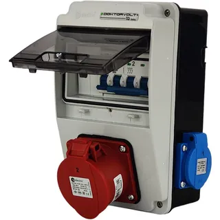 Doktorvolt Wandverteiler XS-S 16A 2x230V IP44 Stromverteiler Komplett Verdrahtet Doktorvolt