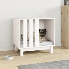 vidaXL Hundehütte 60 x 45 x 57 cm Massivholz Weiß