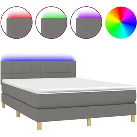 vidaXL Boxspringbett 140 x 200 cm Dunkelgrau