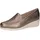 CAPRICE Damen Slipper aus Leder mit Keilabsatz, Beige (Taupe Metallic), 41 EU