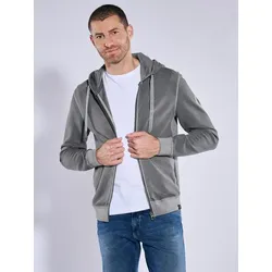 engbers Herren Sweatjacke mit Kapuze grau regular uni Kapuze - XL