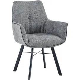 Kayoom Armlehnstuhl KAYOOM "Stuhl Allie 125, mit Armlehne, 180 drehbar, mit Rückholautomatik", grau, B:64cm H:91cm T:61cm, 100% Polyester, Gestell: Eisen, Stühle, Armlehnstuhl, 180-drehbar mit Auto-Rückholfunktion,einfaches Aufstehen mit Armlehne