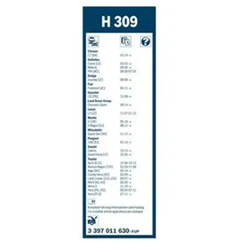 Bosch Scheibenwischer Rear H309, 300mm – Scheibenwischer für Heckscheibe