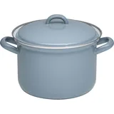 RIESS Emaille, Fleischtopf mit Deckel Ø 20, cm, 3,5 l Pure Grey hellgrau