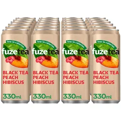 Fuzetea Black Tea Peach Hibiscus 0,33 Liter Dose, 24er Pack