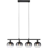 just light. Zea 4-flg. E14 68 cm schwarz/Rauchglas