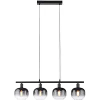 just light. Zea 4-flg. E14 68 cm schwarz/Rauchglas