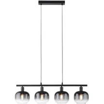 just light. Zea 4-flg. E14 68 cm schwarz/Rauchglas