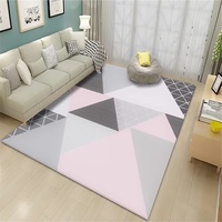 Schmutzabweisender Waschbarer Leicht Teppich Salon Pink Geometrisch Nadelstreifenmuster Teppich Esszimmer Anti-Milbe Weiches Waschbares Wohnzimmer 200X250Cm Bettvorleger Schlafzimmer Teppich Ro