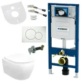 Geberit Hänge Wand Dusch WC Spülrandlos Toilette Taharet/Bidet Ventil Vorwandelement Set