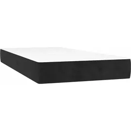 vidaXL Boxspringbett mit Matratze & LED Schwarz 200x200 cm Samt
