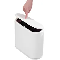 SUNXURY Ultraschlanker Mülleimer 10 l Weiß